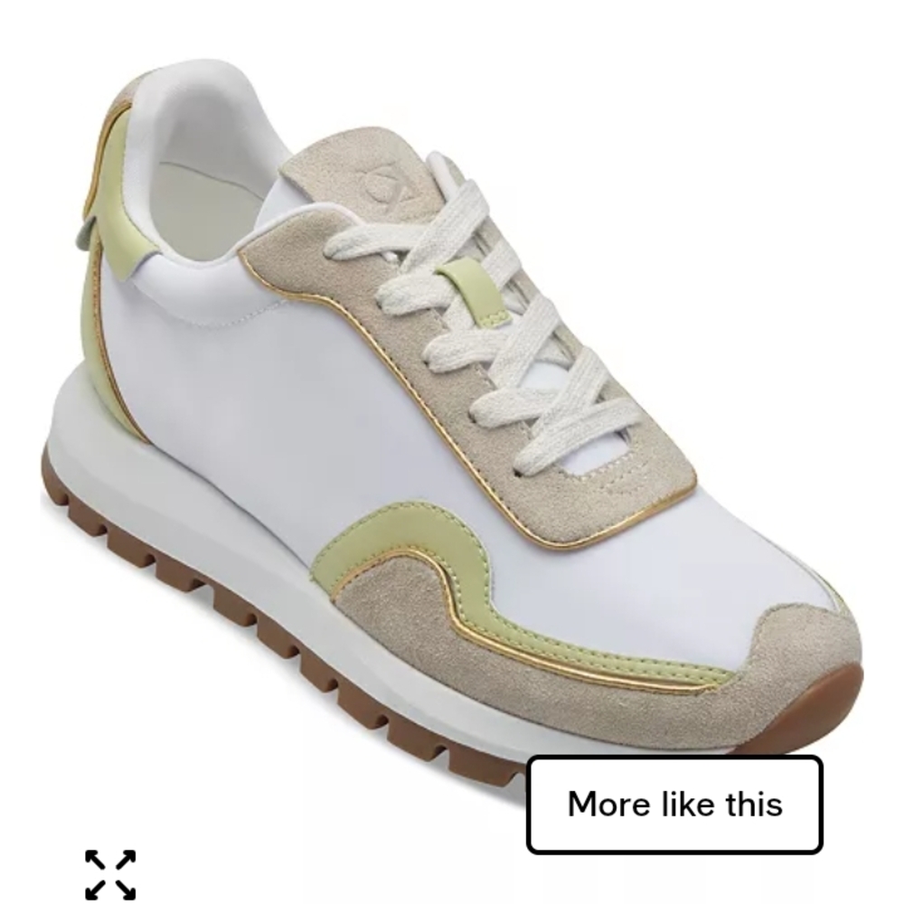 NWT Donna Karan White and Tan SneakersRetro-Contemporary Design green 9 BINX